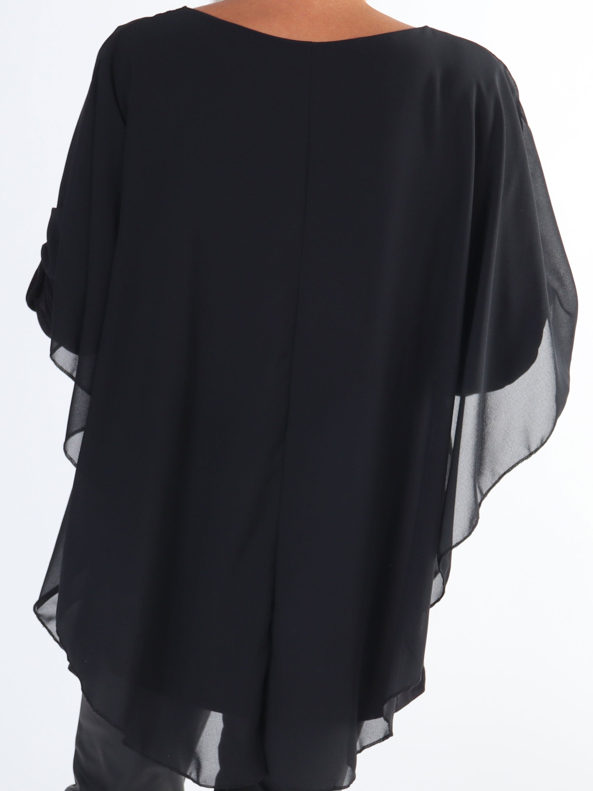 Kenya Shirt - Plus size tunika med chiffonglager